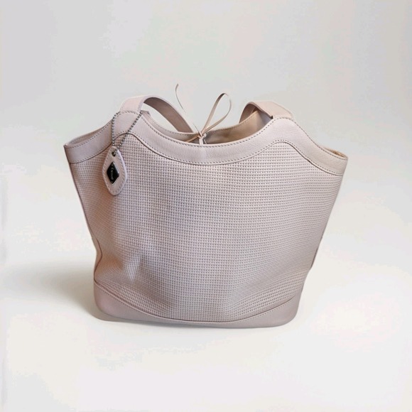 isanti Handbags - Isanti Italian Leather Tote Bag Pink Blush‎ Woven Handbag Purse Medium Carryall